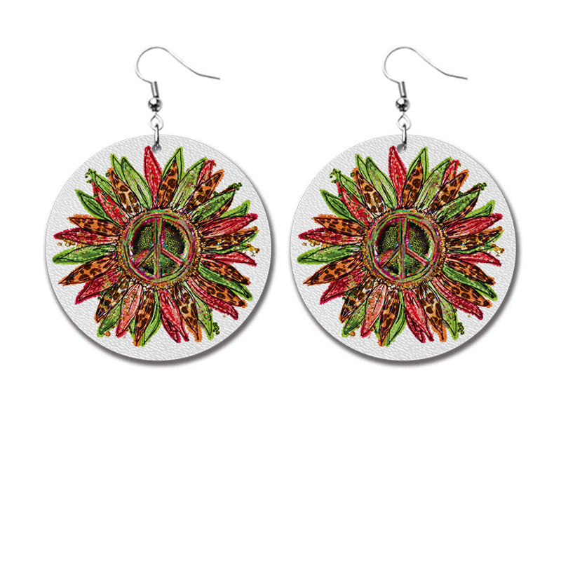 Wholesale Christmas PU leather teardrop earrings